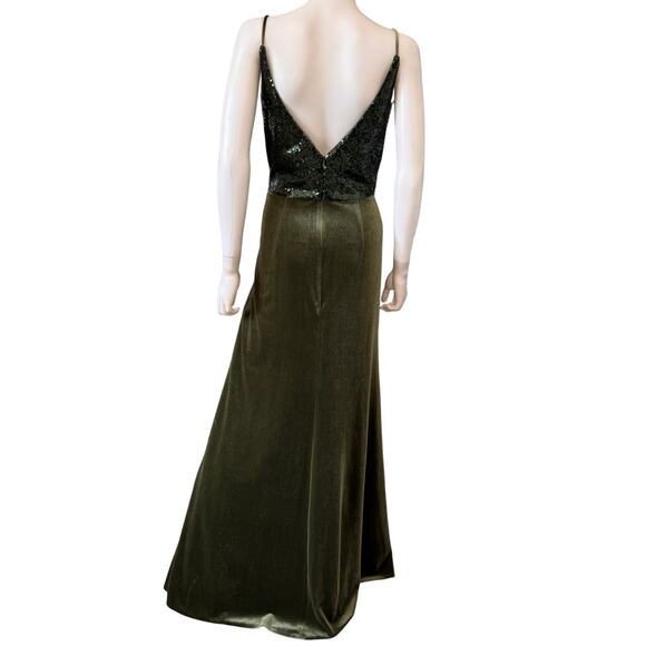 New B2 JASMINE Women's Hunter Pure Jade Sequin Top Floor Length Skirt Size 12 - Picture 4 of 6